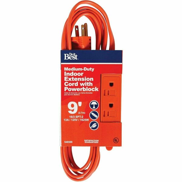 All-Source 9 Ft. 16/3 Triple Tap Extension Cord OP-PT2163-9-OR